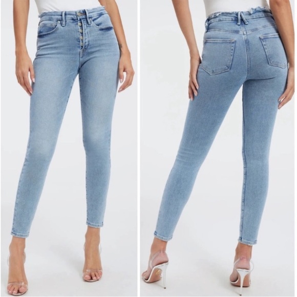 NEW NWT Good American Good Legs Denim Jeans In Indigo317 - Picture 1 of 12